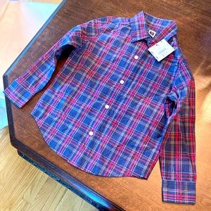 Janie and Jack plaid shirt- 3T brand new